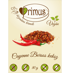 PRIMUS CAYENNE BORSOS GLUTÉNMENTES&amp;VEGÁN KEKSZ 80G