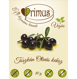 PRIMUS TOSZKÁN OLIVÁS GLUTÉNMENTES&amp;VEGÁN KEKSZ 80G