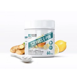 Natur Tanya® Szerves C-por – azonnal oldódó, gyömbéres - citromos ízű C-vitamin por, 60 adag