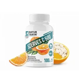 SZERVES C 500 – Kétféle C-vitamin és citrus bioflavonoidok gyomorkímélő  rágótablettában, finom narancs ízben 100 db