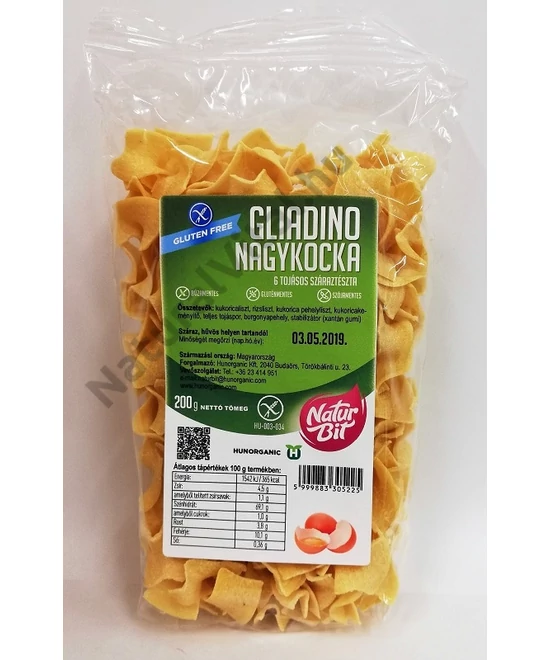 TÉSZTA GLUTÉNM. GLIADINO FODROS NAGYKOCKA 200 G