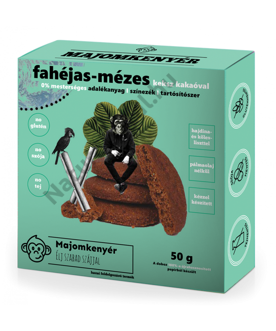 MAJOMKENYÉR FAHÉJAS-MÉZES KEKSZ KAKAÓVAL 50G