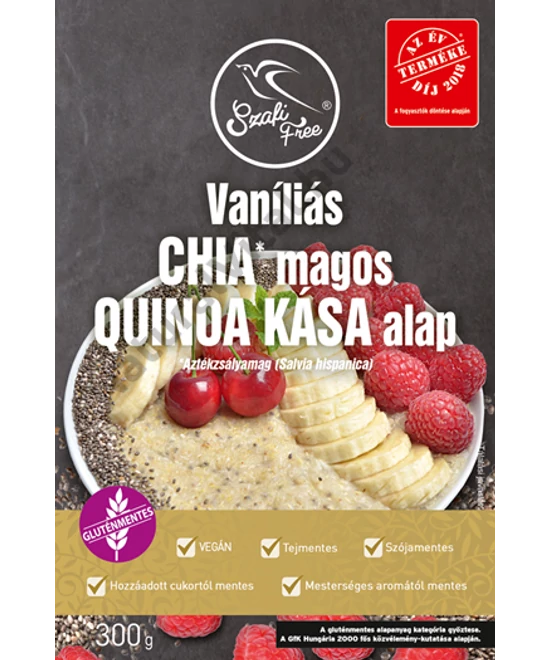 SZAFI FREE REGGELIZŐ VANÍLIÁS CHIA MAGOS QUINOA KÁSA ALAP 300G