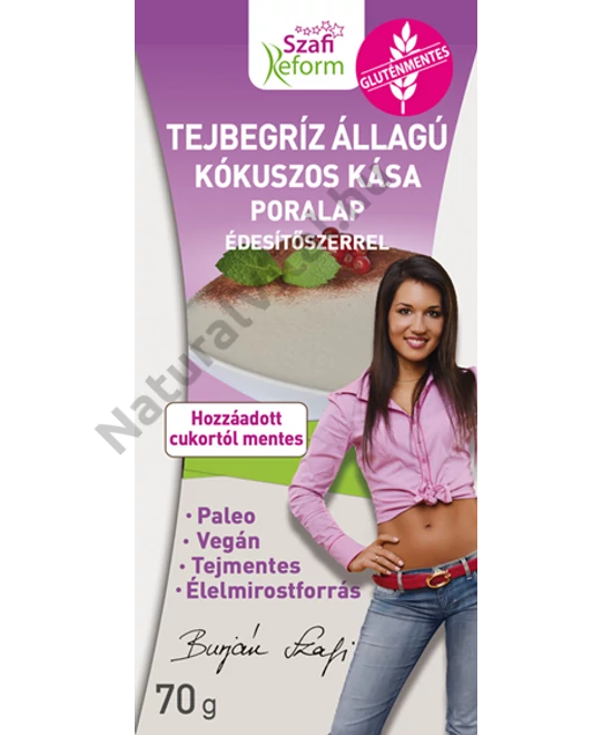 SZAFI REFORM TEJBEGRÍZ ÁLLAGU KÓKUSZOS KÁSA PORALAP ÉDESÍTŐSZERREL 70G