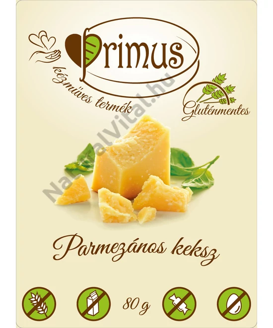 PRIMUS PARMEZÁNOS GLUTÉNMENTES&amp;VEGÁN KEKSZ 80G