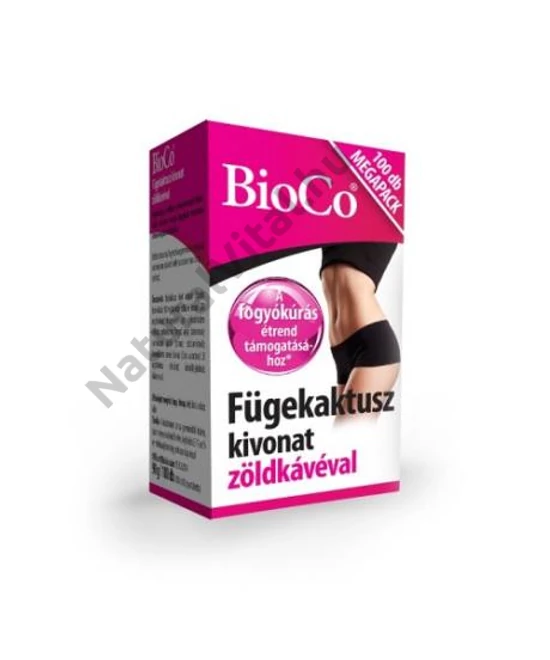 BIOCO FÜGEKAKTUSZ KIVONAT ZÖLDKÁVÉVAL MEGAPACK 100 DB