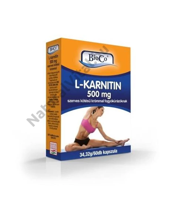 BIOCO L-KARNITIN 500MG SZERVES KÖTÉSŰ KRÓMMAL 60 DB
