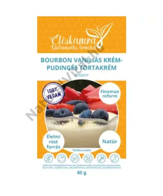 ÉLÉSKAMRA VEGÁN BOURBON VANÍLIÁS KRÉMPUDING ÉS TORTAKRÉM ALAPPOR 60 G GLUTÉNMENTES