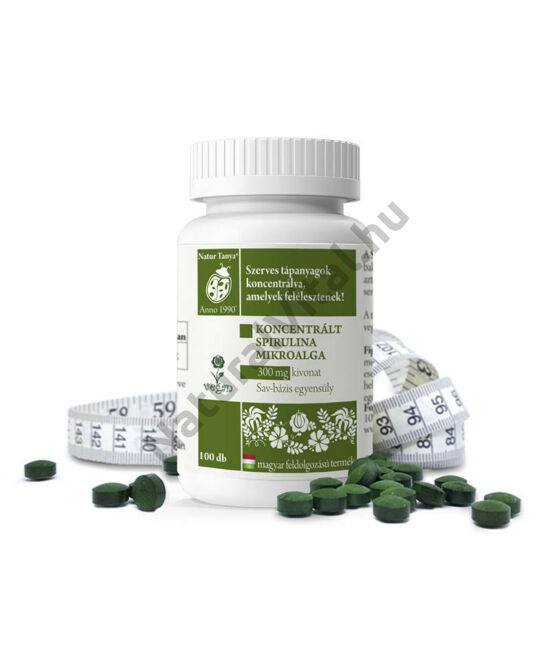 Natur Tanya® Szerves Spirulina tabletta - Sejtfal nélküli szerkezete tápanyagait sejtszinten adja át.