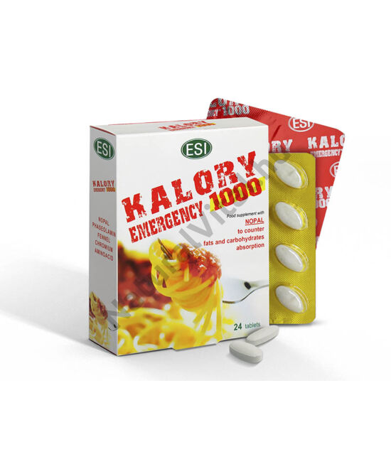 ESI® Kalory emergency - Nopal kaktusz alapú tabletta, csökkenti az együtt elfogyasztott ételek GI- értékét.