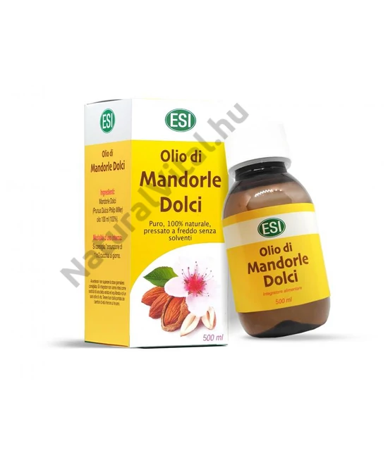 ESI®100%-os hidegen sajtolt mandulaolaj 500 ml - Belsőleg fogyasztva segíti az emésztést, tisztítja a beleket.