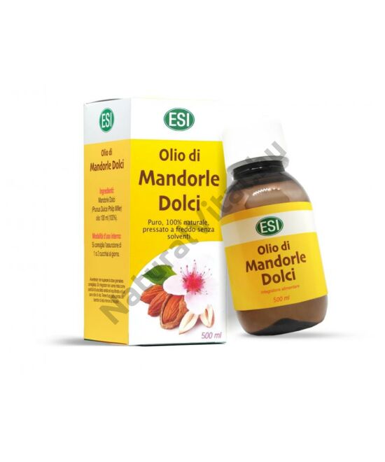 ESI®100%-os hidegen sajtolt mandulaolaj 500 ml - Belsőleg fogyasztva segíti az emésztést, tisztítja a beleket.