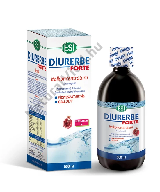ESI® Diurerbe® Forte italkoncentrátum, gránátalma íz – Vízvisszatartás és cellulit ellen. 500ml