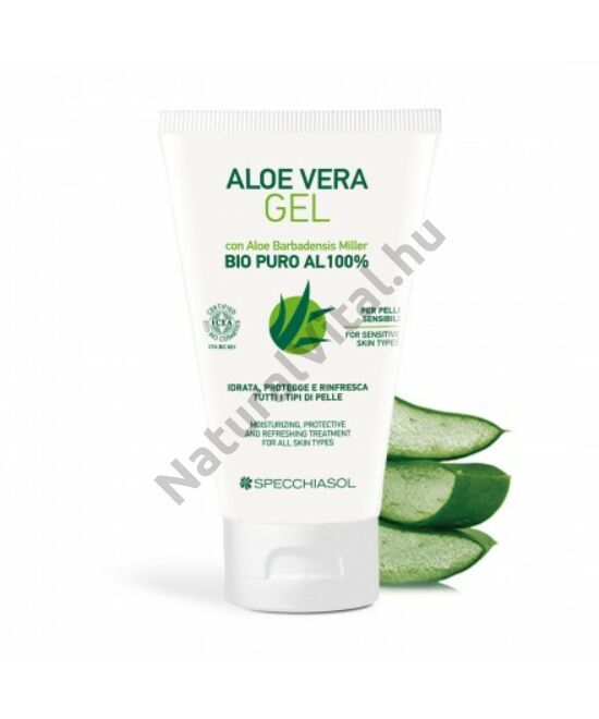 Specchiasol® Aloe vera elsősegély gél - minden bőrtípus számára. ECOBIO minősítésű 100%-os, külsőleg