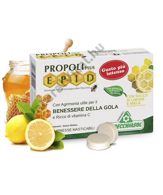 Specchiasol® Cukormentes Propolisz szopogatós tabletta mézes-citromos íz - EPID® szabadalom, 600 mg-os kivonat.